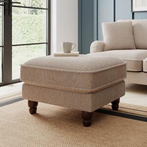 Beatrice Chunky Soft Chenille Footstool Natural Chenille