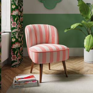 Elsie Striped Fabric Cocktail Chair Pink