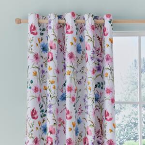 Foxley Ditsy Blackout Eyelet Curtains Pink