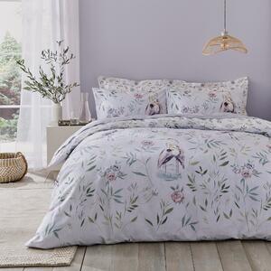 Garden Heron Duvet Cover & Pillowcase Set Purple