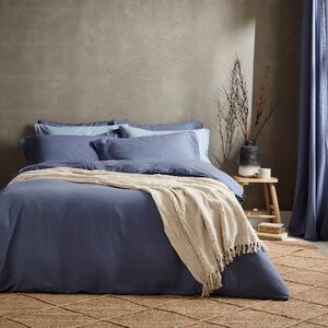 Cotton Linen Duvet Cover & Pillowcase Set Folkstone Blue