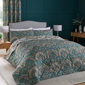 Palais Quilted Bedspread 195cm x 230cm Teal (Green)