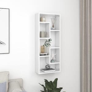 Wall Shelf High Gloss White 36x16x90 cm Engineered Wood