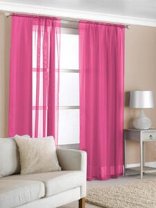 Slot Top (Pair) Ready Made Voile Curtains Cerise