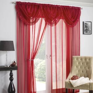Crystal / Savannah Ready Made Rod Pocket Voile Panel Red