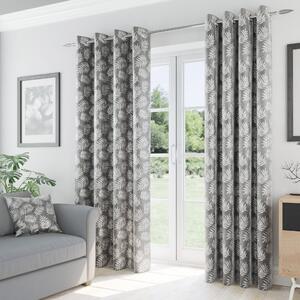 Oakland Ready Made Eyelet Thermal Blockout Curtains Grey