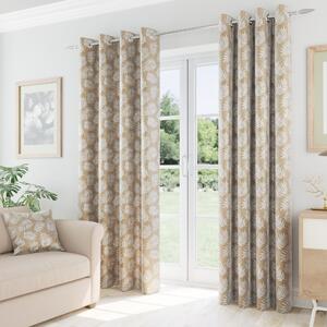 Oakland Ready Made Eyelet Thermal Blockout Curtains Latte