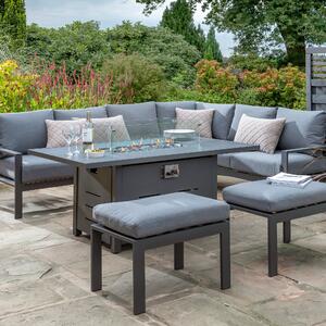 Titchwell Grey Corner Set with Firepit Table Grey