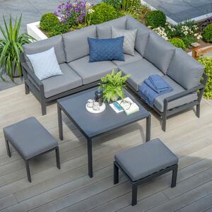 Titchwell 6 Seater Grey Mini Corner Sofa Set Dark Grey
