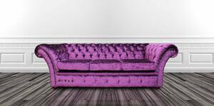 Chesterfield 3 Seater Sofa Boutique Crush Purple Velvet Fabric In Balmoral Style