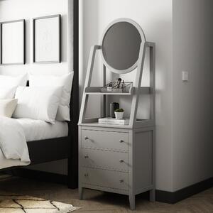Lynton 3 Drawer Standing Dressing Table with Mirror, Grey Grey