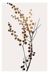 Art Print Kubistika - Golden branch, (40 x 60 cm)