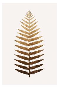 Art Print Kubistika - Golden leaf, (40 x 60 cm)