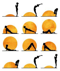 Art Print Kubistika - Yoga sun, (40 x 60 cm)