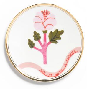 SAY IT WITH A FLOWER DESSERT PLATE - Pink