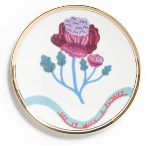 SAY IT WITH A FLOWER DESSERT PLATE - Fuchsia