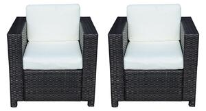 Outsunny 2 Pcs Rattan Single Armchairs-Black