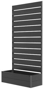 Outsunny Raised Bed for Garden, Planter with Trellis for Climbing Plants, Vines, Planter Box with Drainage Gap, Black