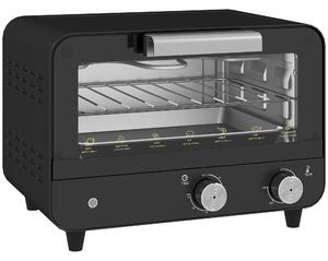 HOMCOM Small Toaster Oven, 12L Multifunction Mini Countertop Oven with Glass Door, Adjustable Temperature and Timer, Black