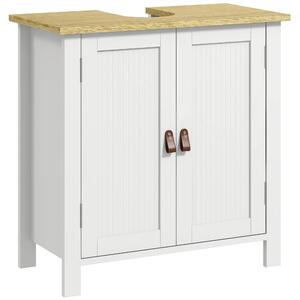Kleankin Under Sink Bathroom Cabinet for Basin without Pedestal, Space-Saving Design, White Aosom UK