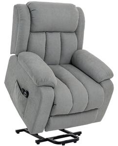 HOMCOM Eight-Point Massage Electric Lift Chair - Light Grey