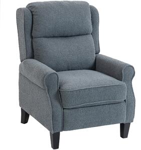 HOMCOM Recliner Armchair with Extended Leg Rest - Grey