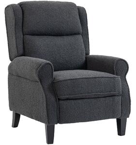 HOMCOM 132° Recliner Armchair, with Extended Footrest - Dark Grey