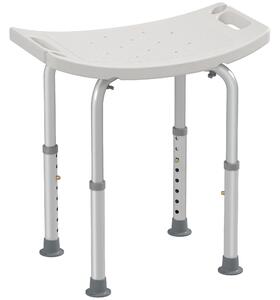 HOMCOM Portable Non-Slip Bathroom Stool Rectangular Adjustable Height Mobility Medical Grade Stabilized Shower Seat Aosom UK