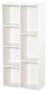 HOMCOM Seven-Cube Bookcase - White Wood Effect Aosom UK