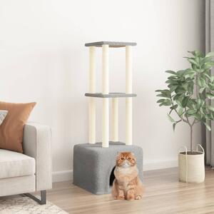Cat Tree with Sisal Scratching Posts Light Grey 133.5 cm