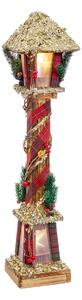 Christmas bauble Multicolour Golden Wood Plastic Fabric Lantern 13 x 13 x 60 cm