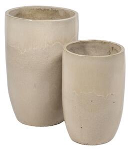 Vase Cream Ceramic 52 x 52 x 80 cm (2 Units)