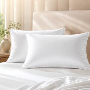 Ackly Bamboo - White Pillowcases Pair, Super king