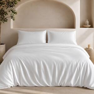 Ackly Bamboo White Duvet Cover Set, Double