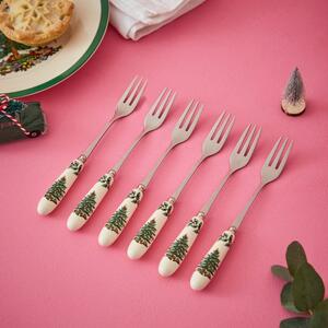 Spode Christmas Tree Set of 6 Pastry Forks