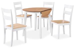 Dining Set 5 Pieces MDF and Rubberwood White