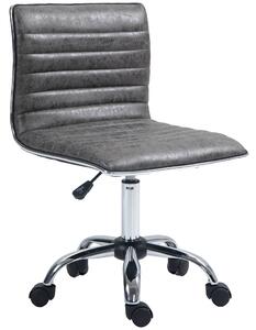 Vinsetto Adjustable Swivel Office Chair with Armless Mid-Back in Microfibre Cloth and Chrome Base - Grey