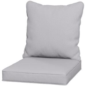 Outsunny Replacement Cushion Pillow for Patio Chair, Indoor Outdoor Seat and Back Cushion Set, Light Grey