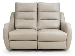 Arcata Electric Power Faux Leather 2 Seater Sofa In Chalk