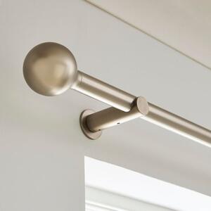 Contemporary Ball Fixed Metal Curtain Pole with Rings