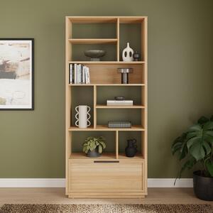 Hardy Slim Bookcase With Drawer, Oak Effect Oak