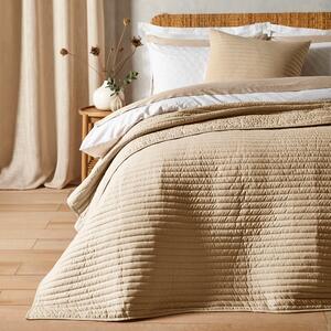 Bianca Quilted Lines Bedspread Natural