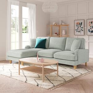 Beatrice Tonal Textured Weave Corner Chaise Sofa Tonal Textured Weave Duck Egg