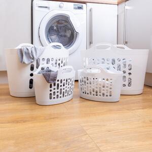 Wham 8/50L Set of 4 Plastic Flexi Laundry Baskets White