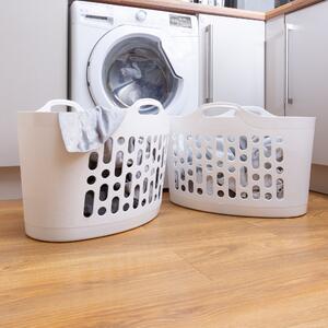 Wham 50L Set of 2 Plastic Flexi Laundry Baskets White