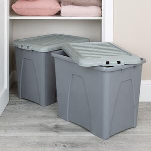 Wham Home Upcycle 75L Set of 2 Boxes & Lids Grey