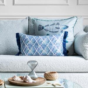 Glenaire Cotton Rectangle Cushion Cobalt Blue