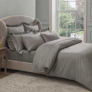 Dorma 300 Thread Count 100% Cotton Sateen Plain Slate Duvet Cover Grey