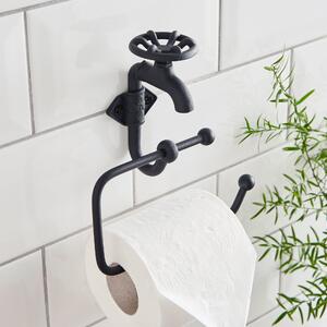 Vintage Tap Toilet Roll Holder Black