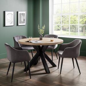 Berwick Round Dining Table with 4 Hobart Chairs Oak
